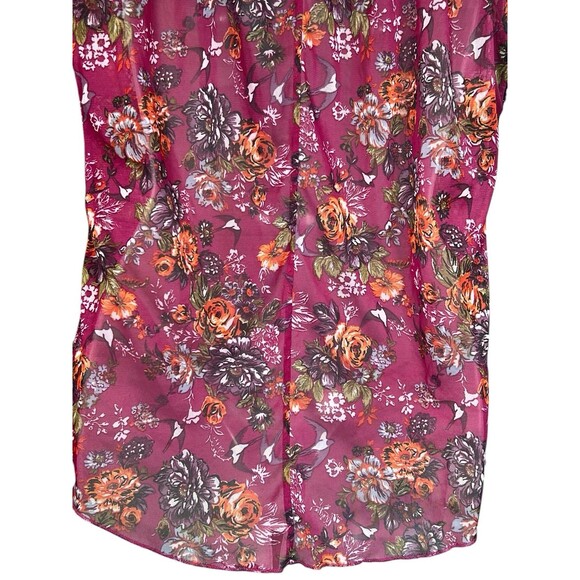 Self Esteem Y2K Women's Med Semi Sheer Floral Blouse Whimsical Romantic 90s - Picture 11 of 11